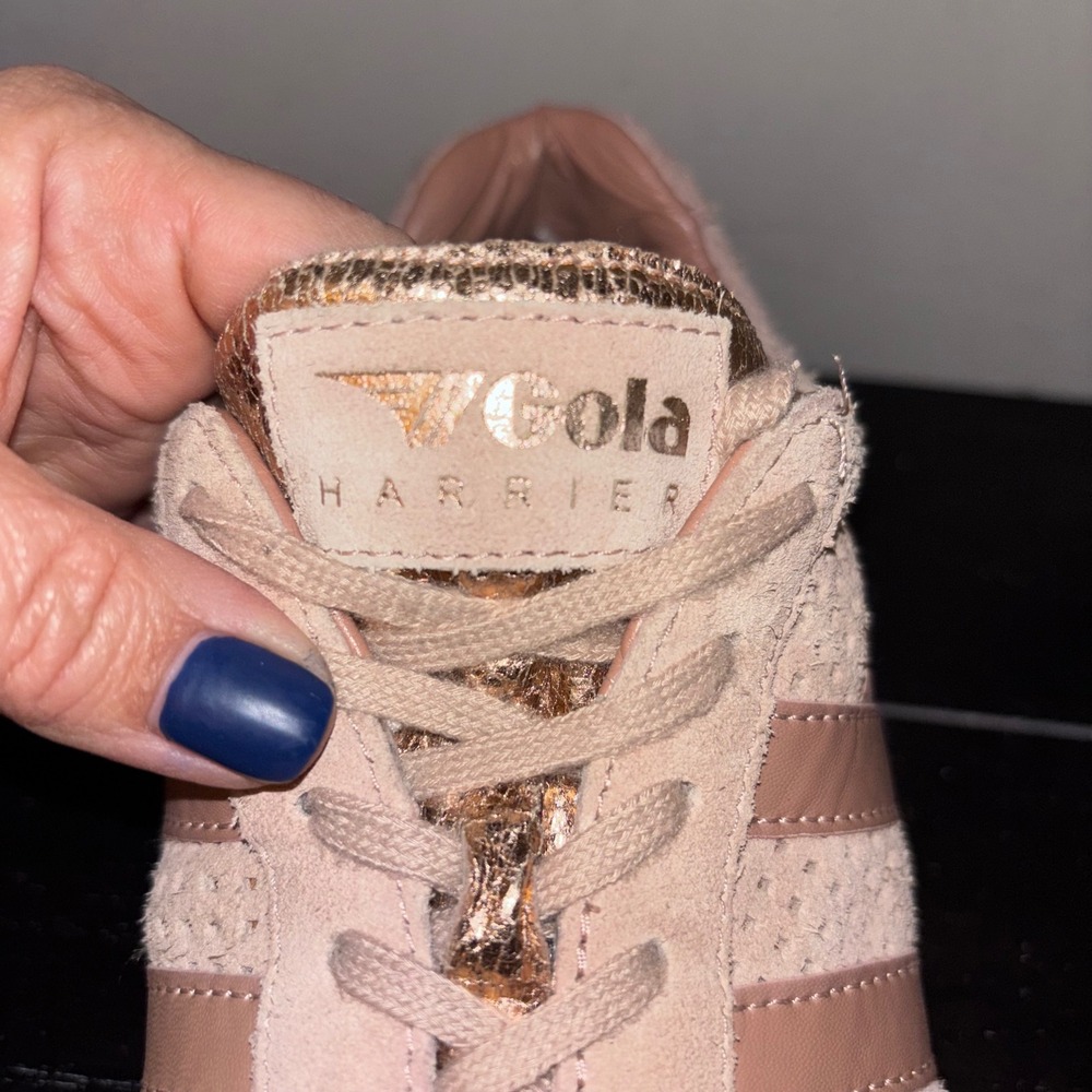 Gola Harrier | Women's US 9 EU 39-40 | Pink Suede Rose Gold Sneakers - Picture 6 of 11